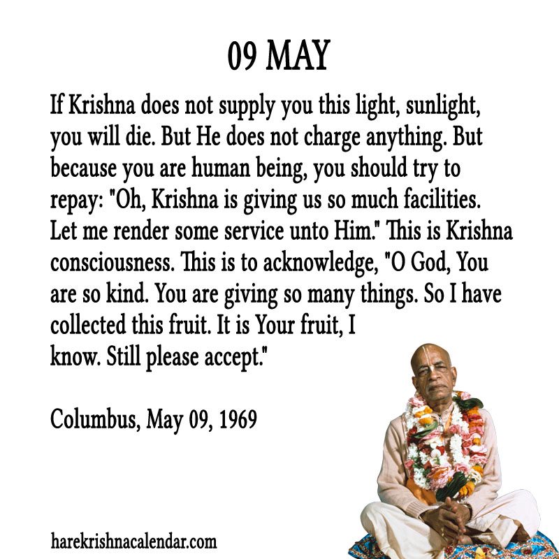 Prabhupada Quotes For The Month of May 09