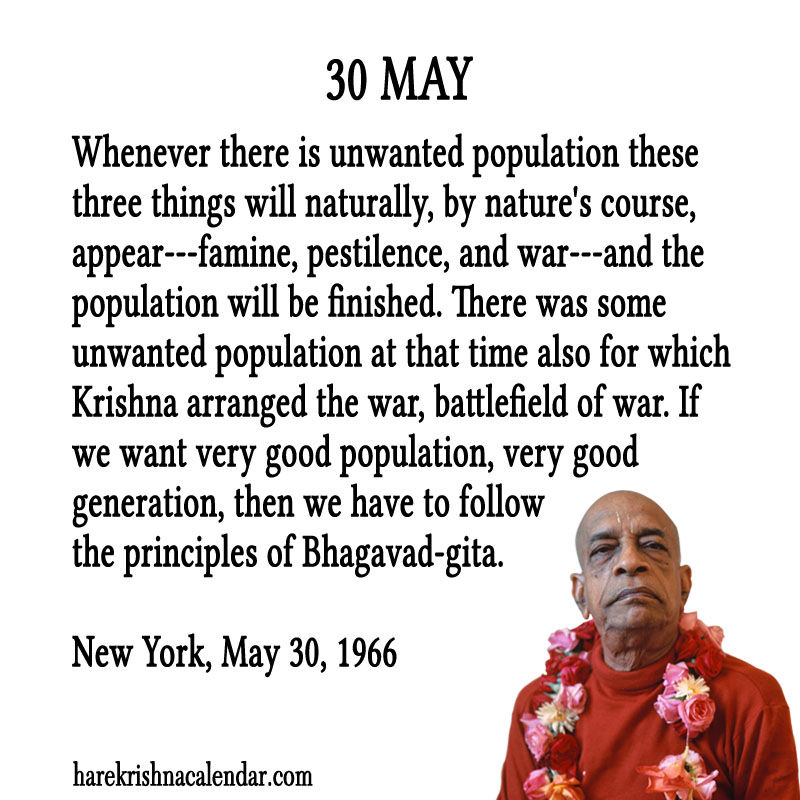 Prabhupada Quotes For The Month of May 30