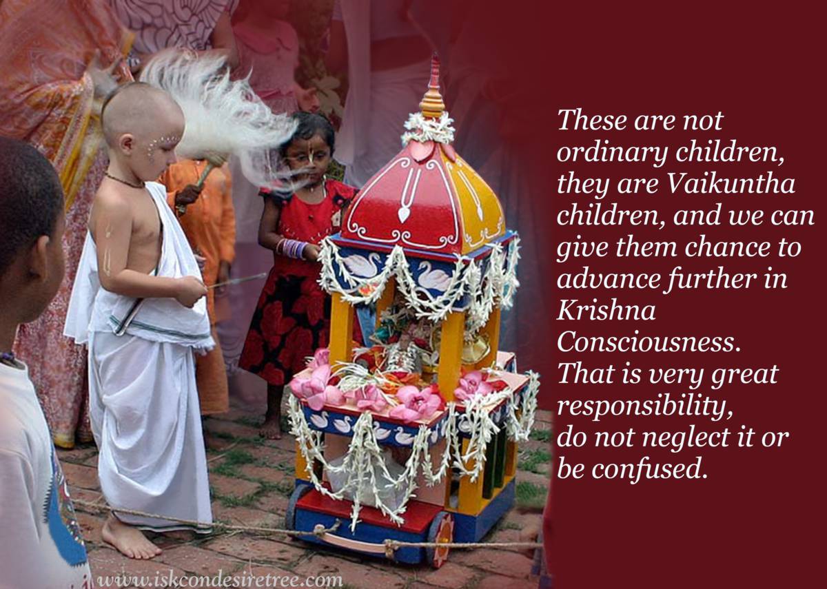 Quotes by Srila Prabhupada on Properly Guiding The Children