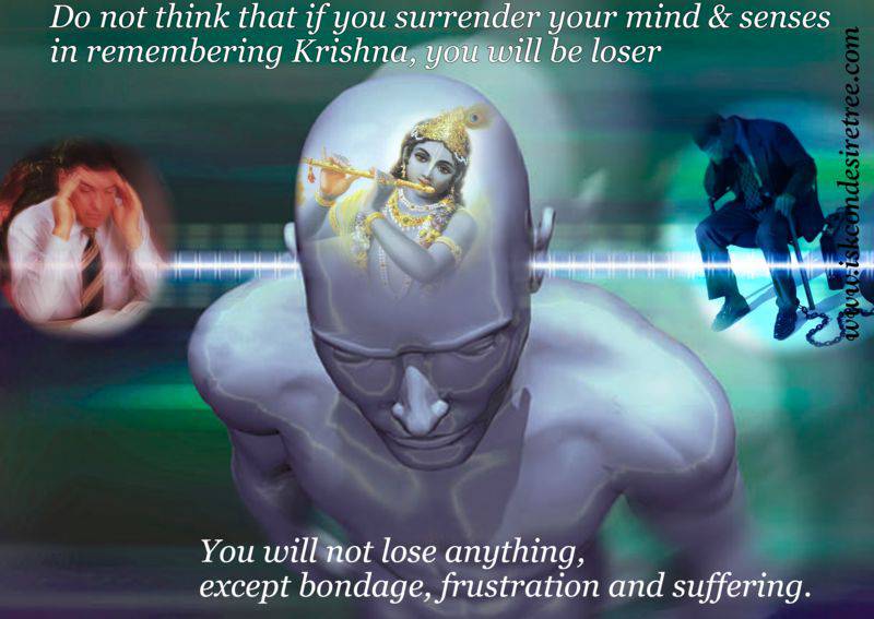 Quotes by Srila Prabhupada on Surrendering Our Mind And Senses To Krishna