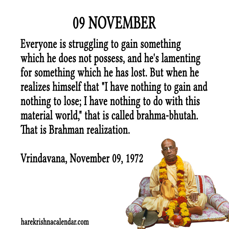 Prabhupada Quotes For The Month of November 09