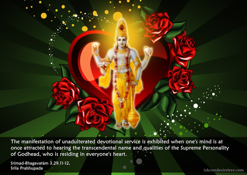 Srila Prabhupada on Manifestation of Unadulterated Devotional Service