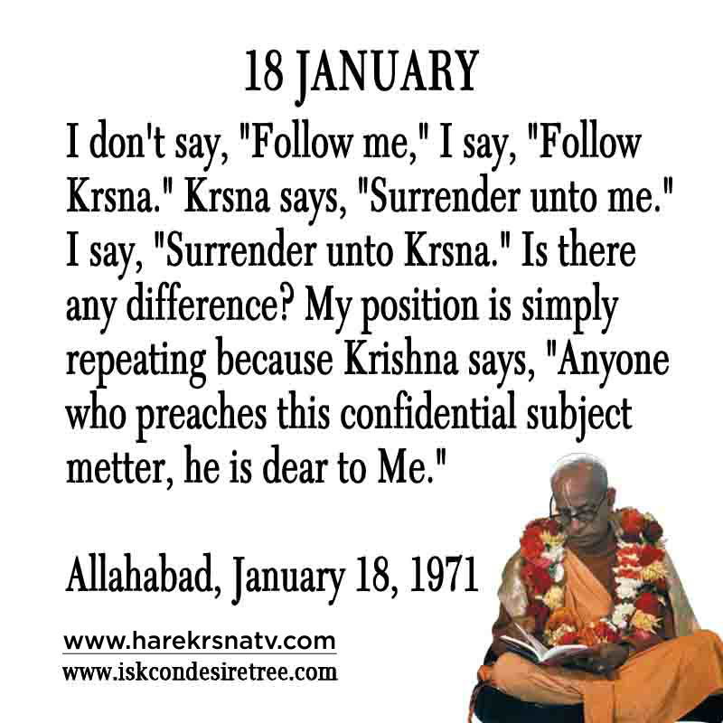 Prabhupada Quotes For The Month of January 18