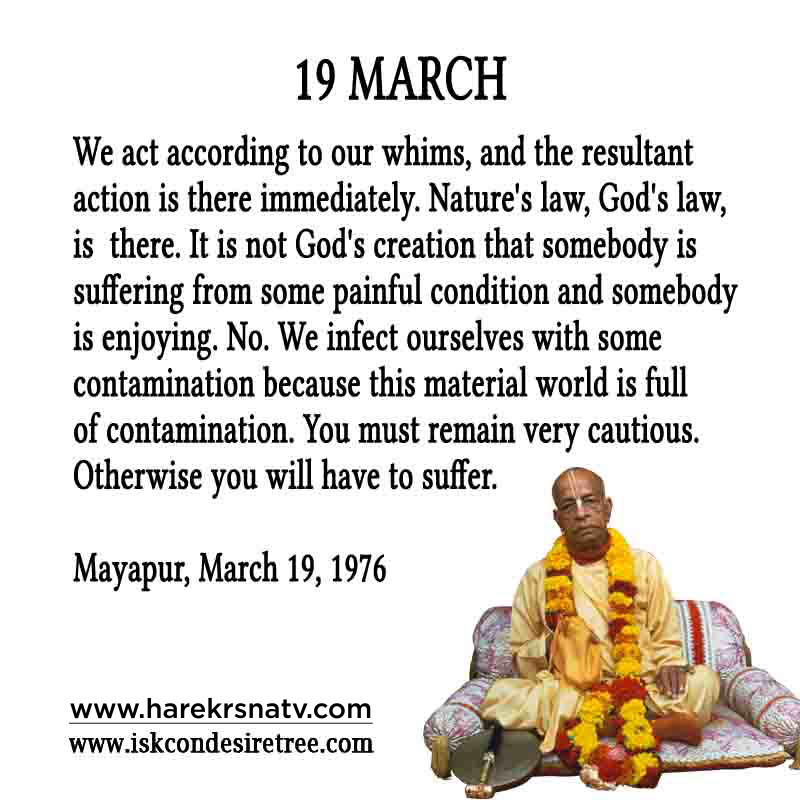 Prabhupada Quotes For The Month of March 19