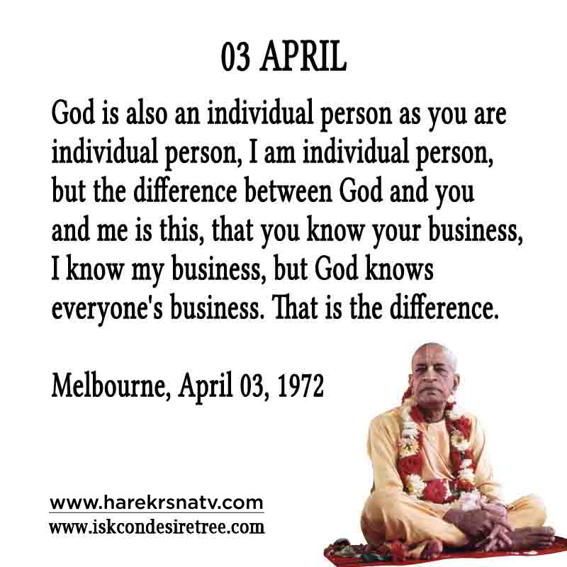 Prabhupada Quotes For The Month of 03 April