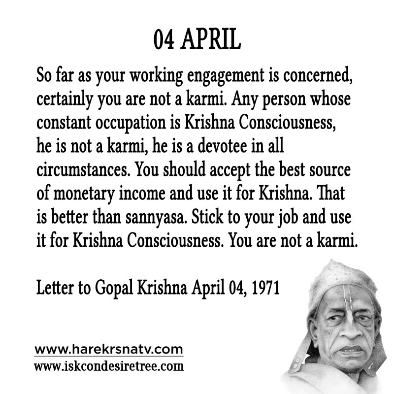Prabhupada Quotes For The Month of 04 April