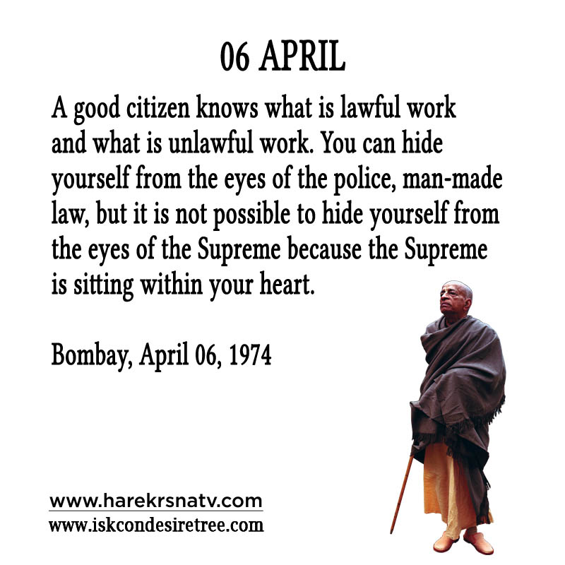 Prabhupada Quotes For The Month of 06 April