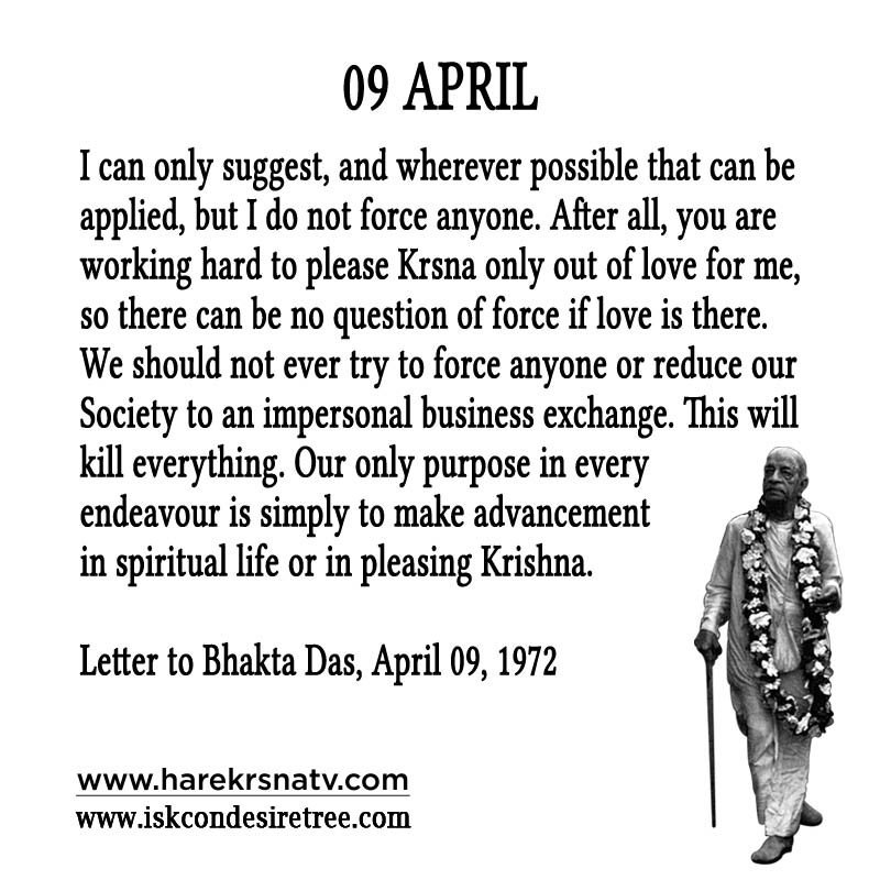 Prabhupada Quotes For The Month of 09 April