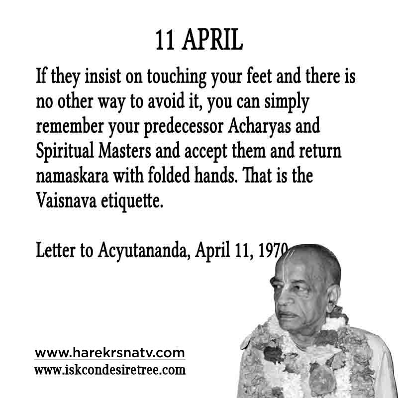 Prabhupada Quotes For The Month of 11 April