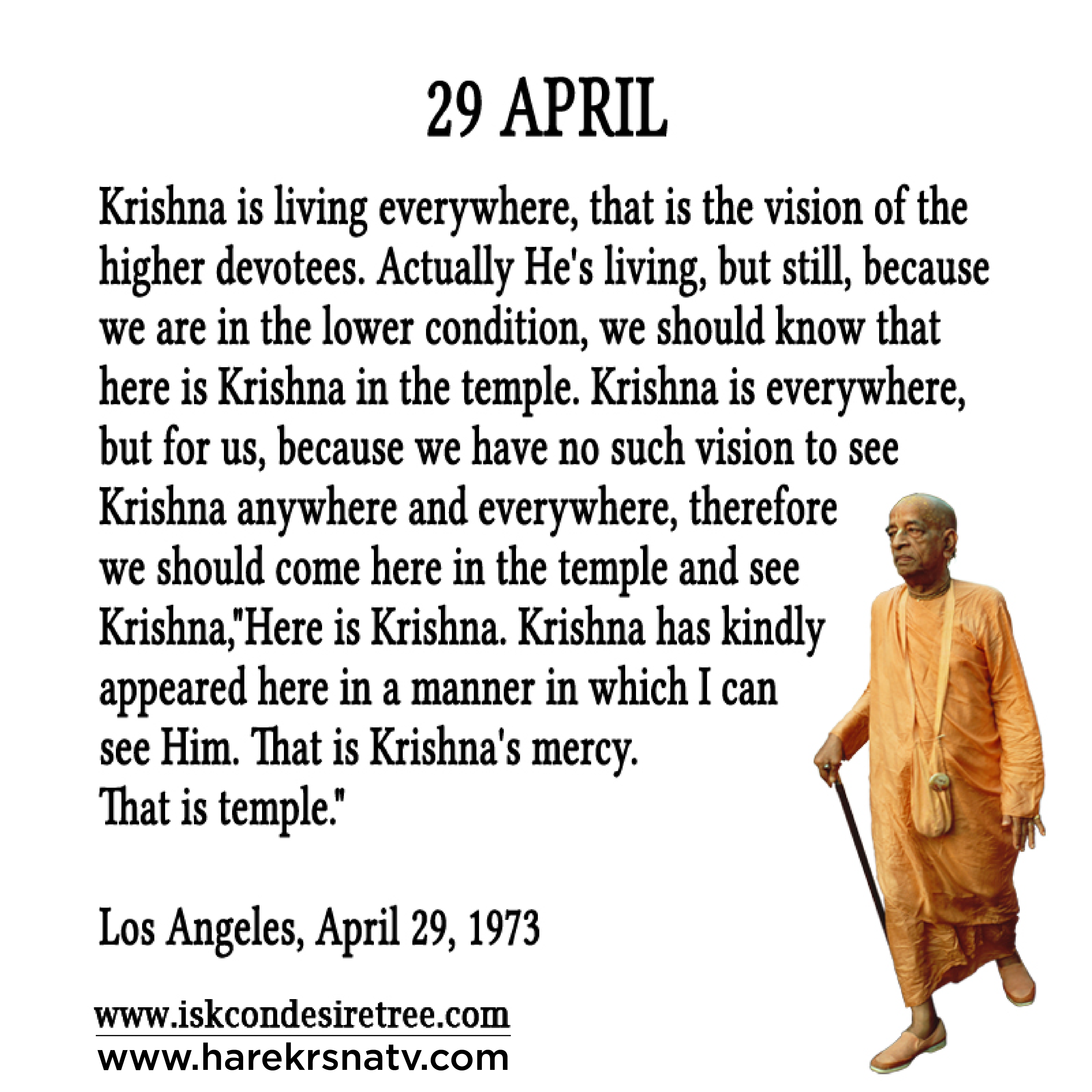 Prabhupada Quotes For The Month of 29 April
