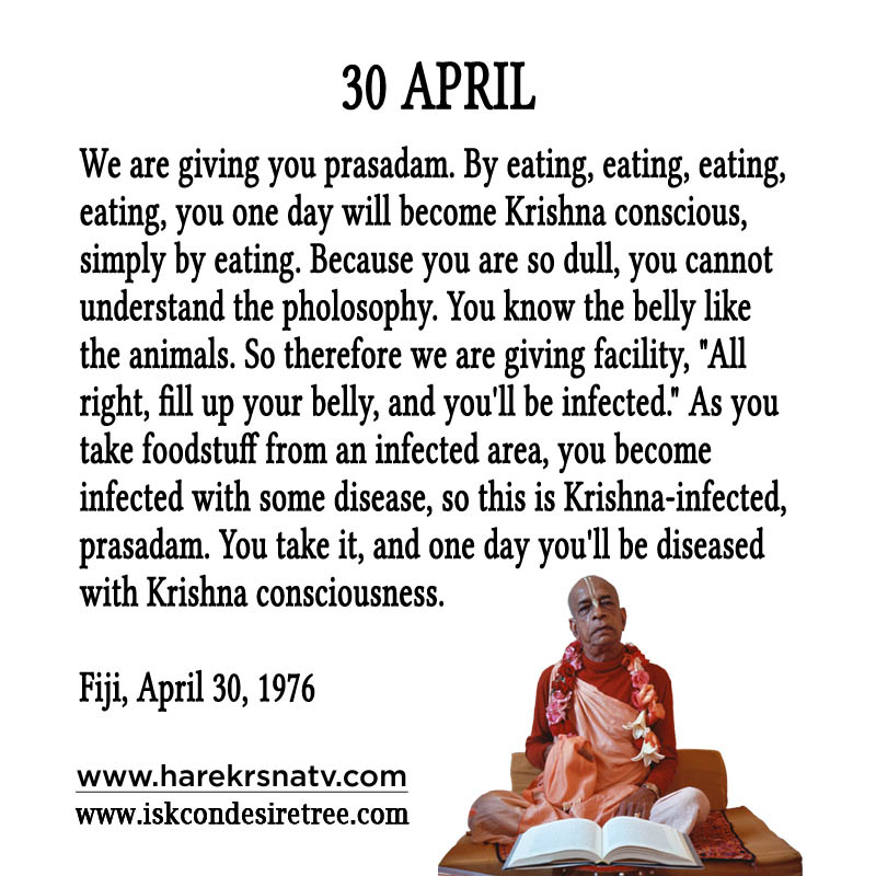 Prabhupada Quotes For The Month of 30 April