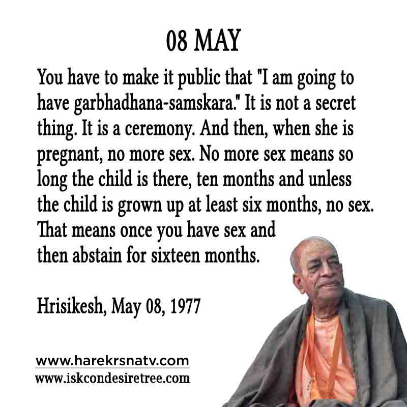 Prabhupada Quotes For The Month of 08 May