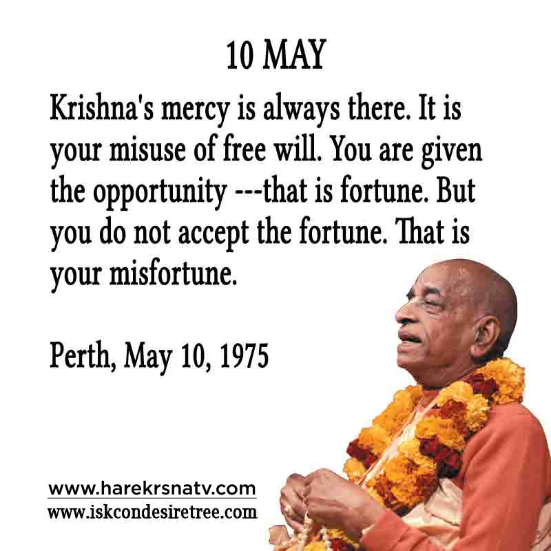 Prabhupada Quotes For The Month of 10 May