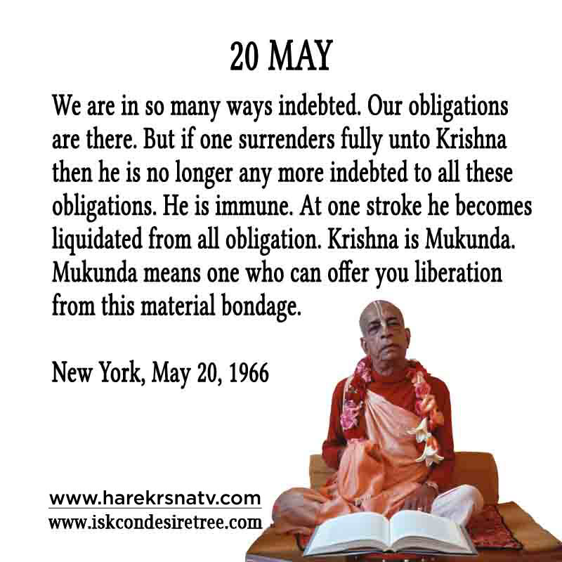 Prabhupada Quotes For The Month of 20 May