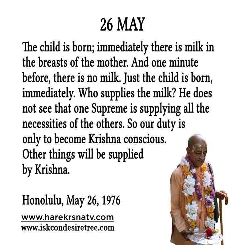 Prabhupada Quotes For The Month of 26 May