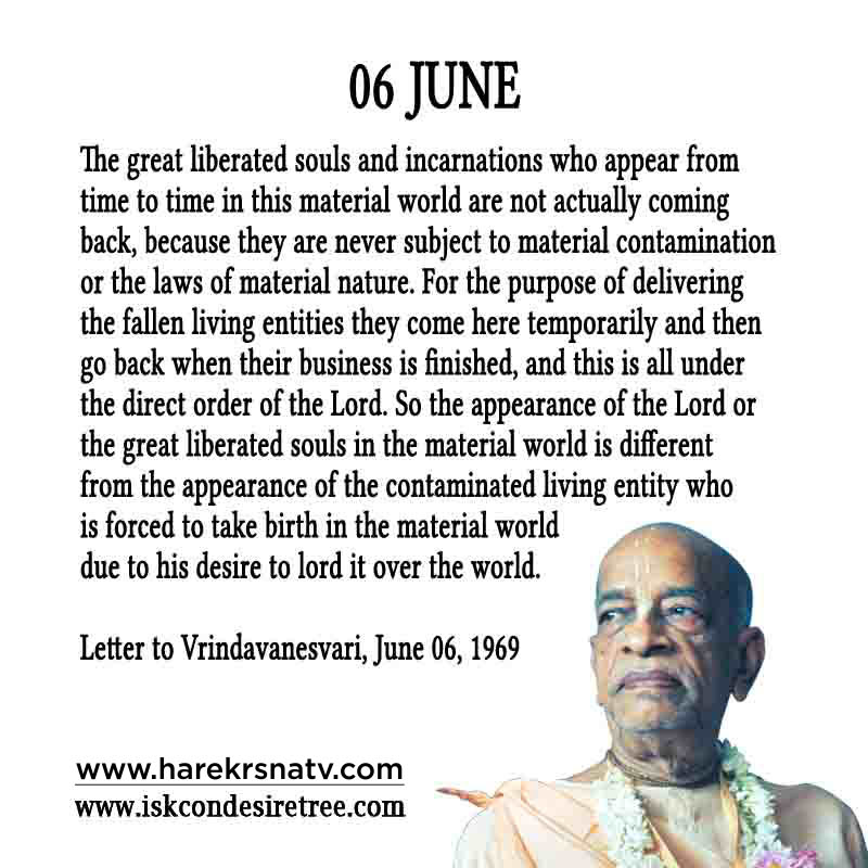 Prabhupada Quotes For The Month of 06 June