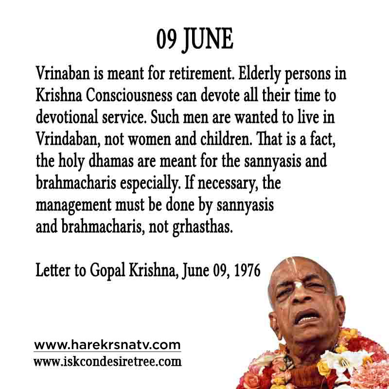 Prabhupada Quotes For The Month of 09 June