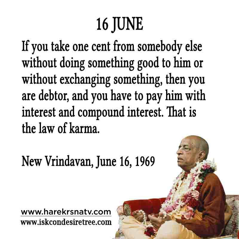 Prabhupada Quotes For The Month of 16 June