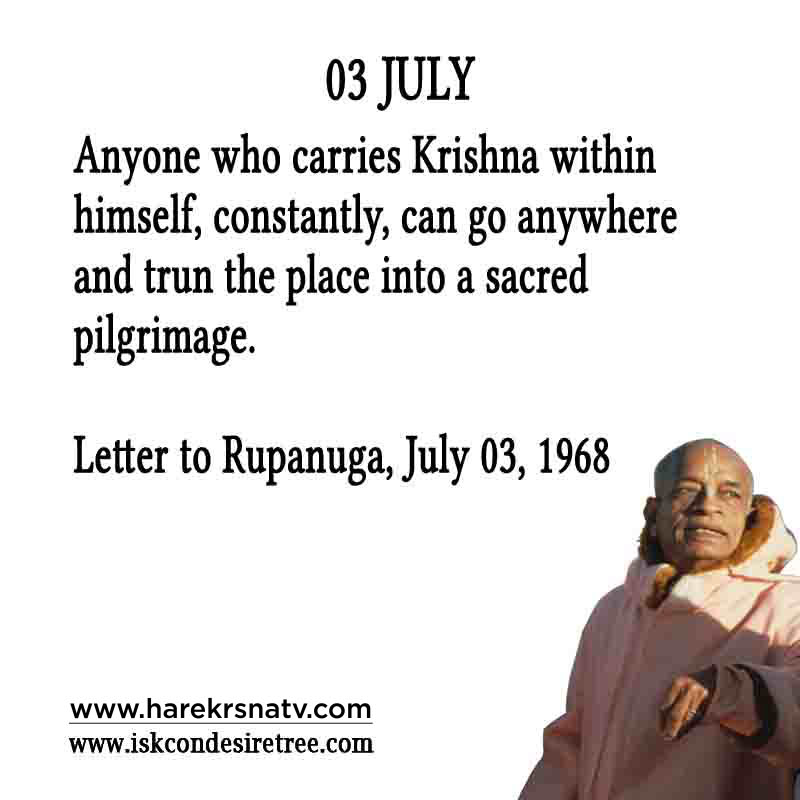 Prabhupada Quotes For The Month of 03 July