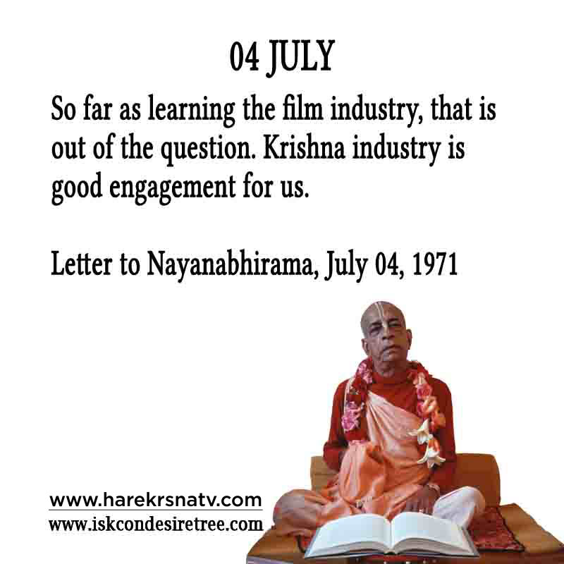 Prabhupada Quotes For The Month of 04 July