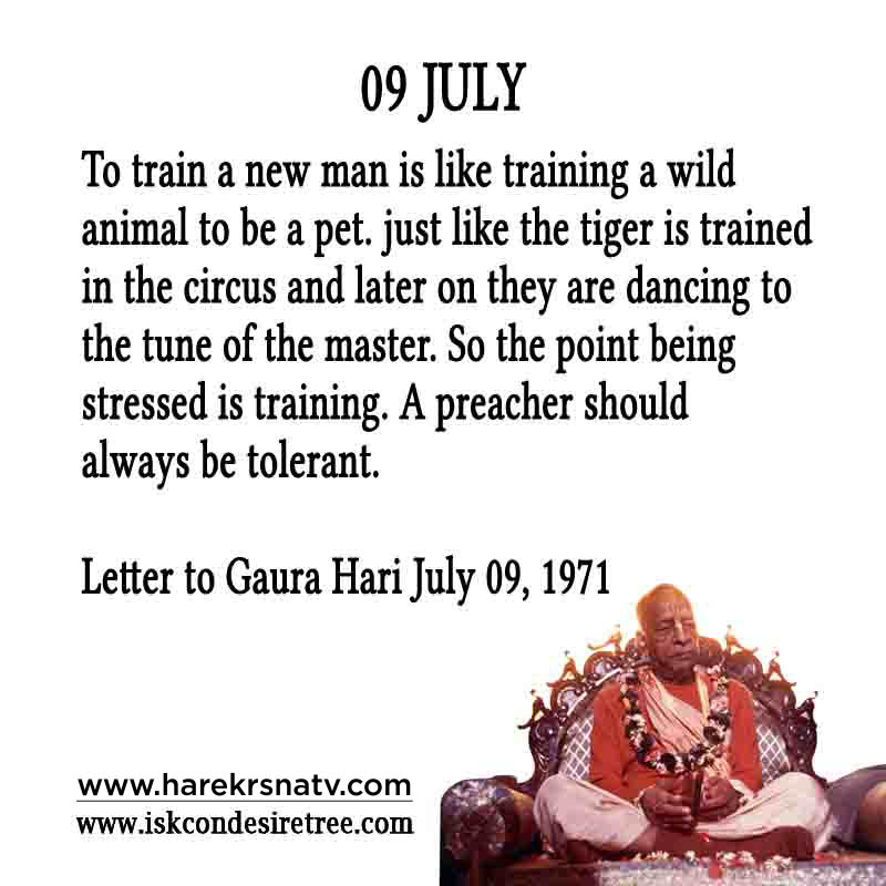 Prabhupada Quotes For The Month of 09 July
