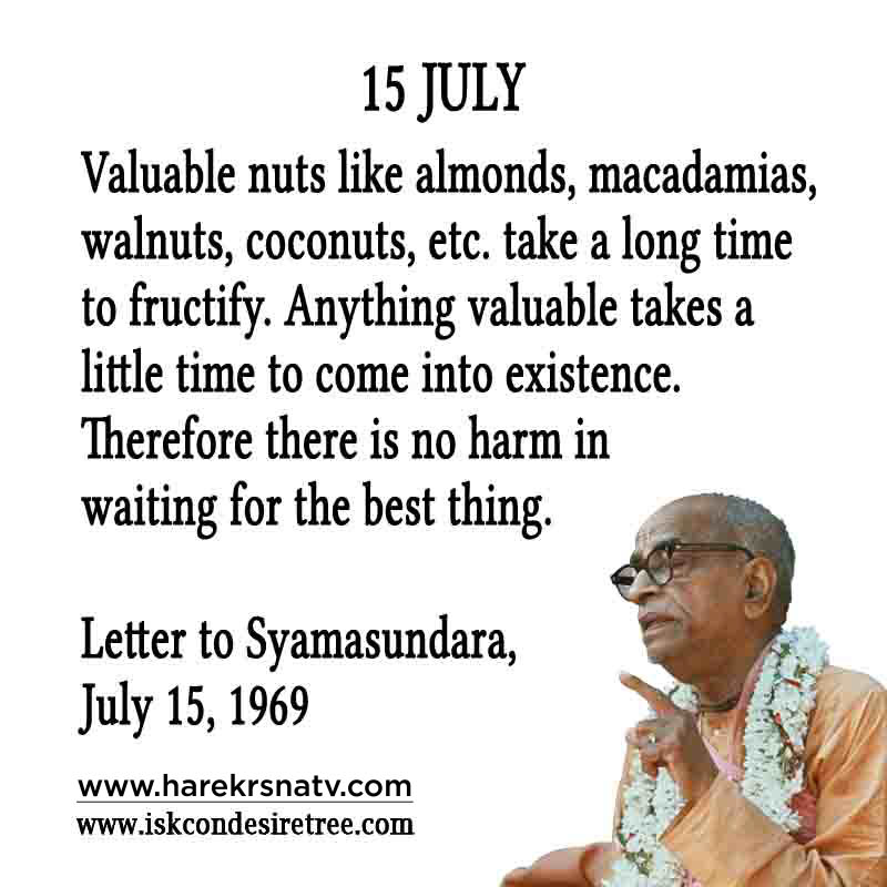 Prabhupada Quotes For The Month of 15 July