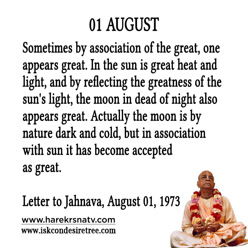 Prabhupada Quotes For The Month of 01 Augst