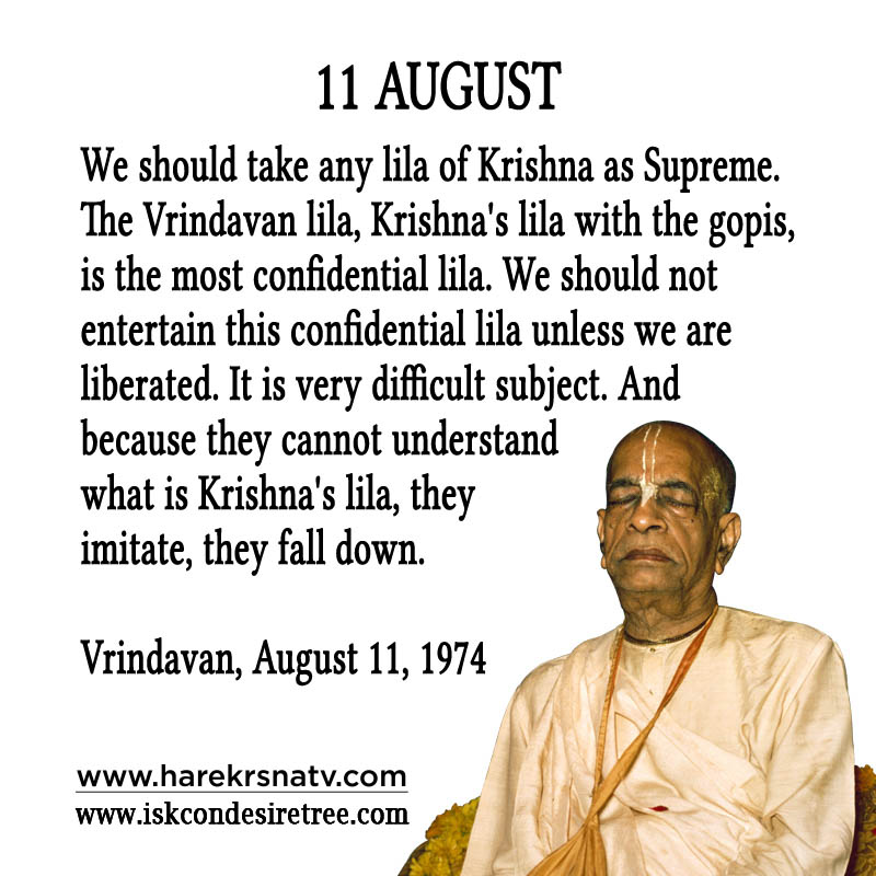 Prabhupada Quotes For The Month of 11 Augst