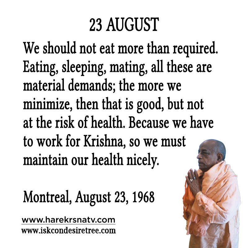 Prabhupada Quotes For The Month of 23 Augst