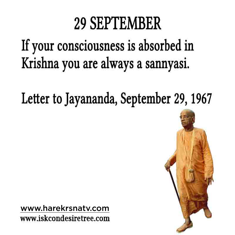 Prabhupada Quotes For The Month of 29 Sep