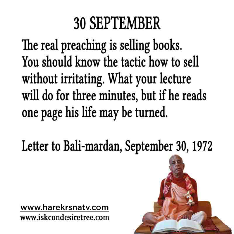 Prabhupada Quotes For The Month of 30 Sep