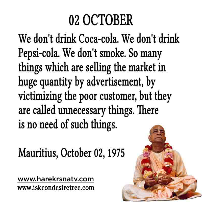 Prabhupada Quotes For The Month of October 02