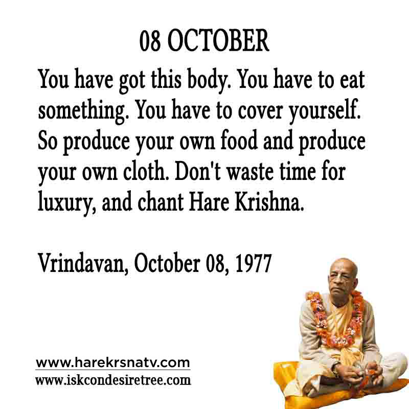 Prabhupada Quotes For The Month of October 08
