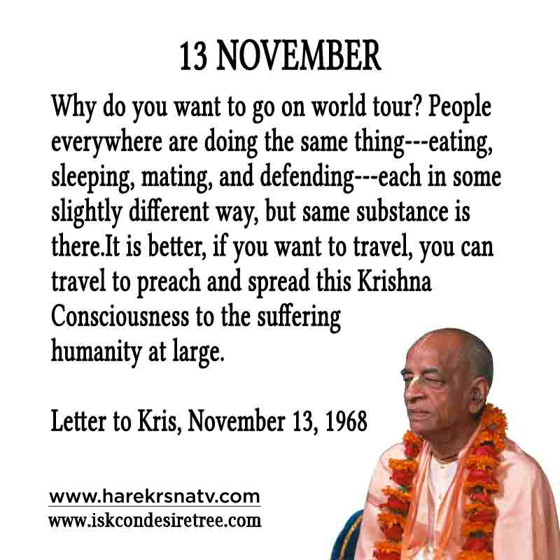 Prabhupada Quotes For The Month of November 13