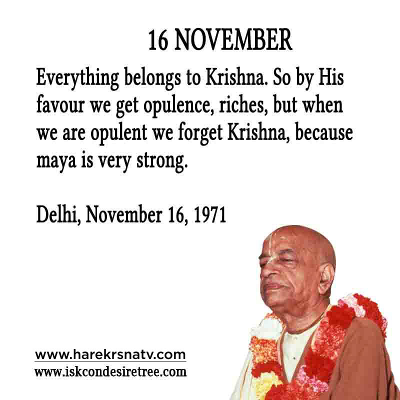 Prabhupada Quotes For The Month of November 16