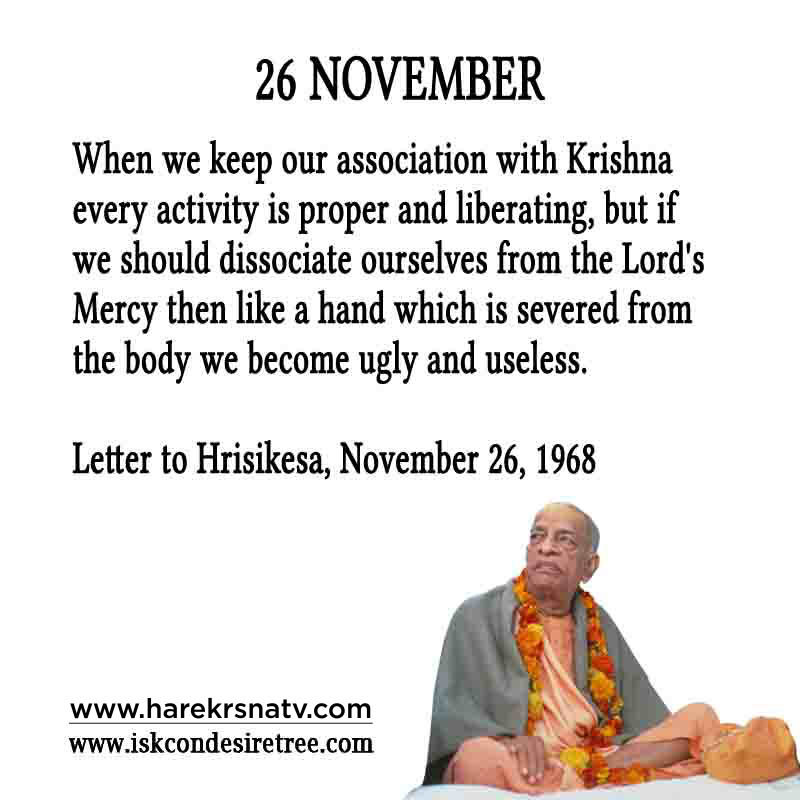 Prabhupada Quotes For The Month of November 26