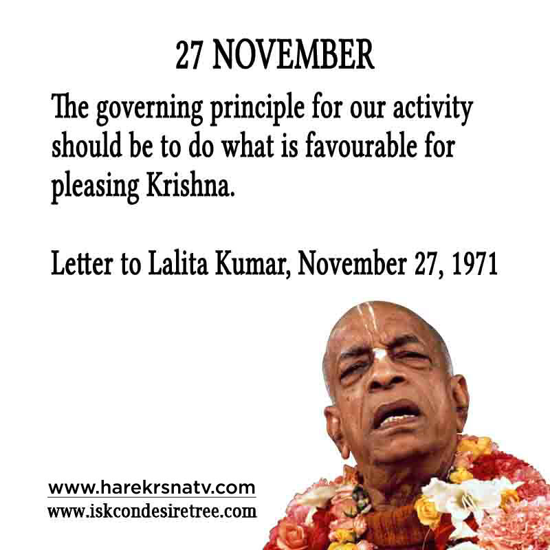 Prabhupada Quotes For The Month of November 27