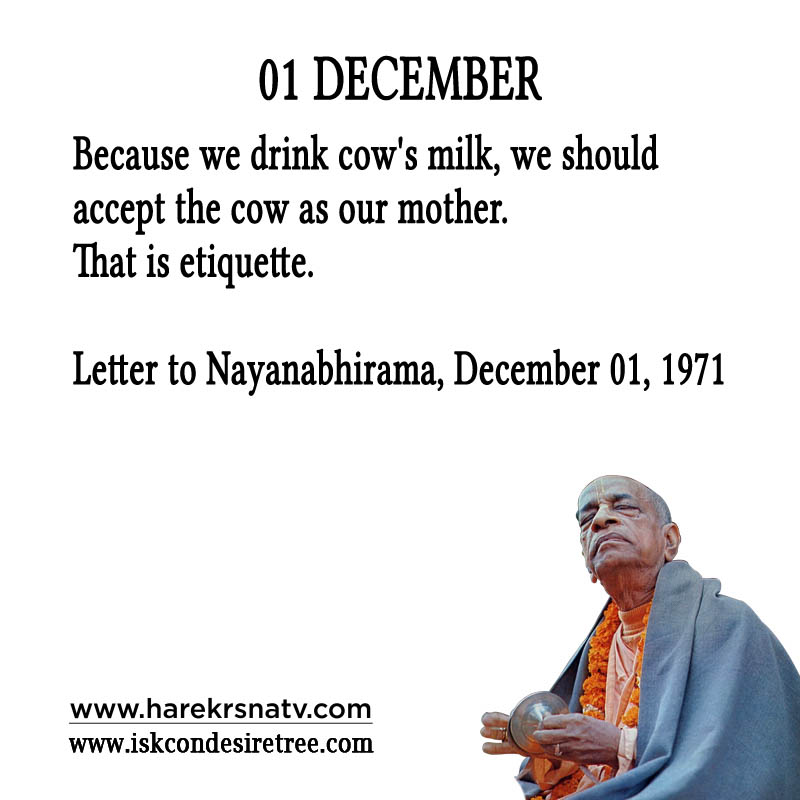 Prabhupada Quotes For The Month of December 01