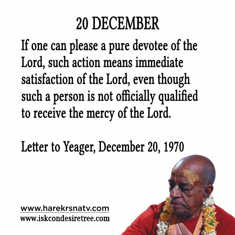 Prabhupada Quotes For The Month of December 20