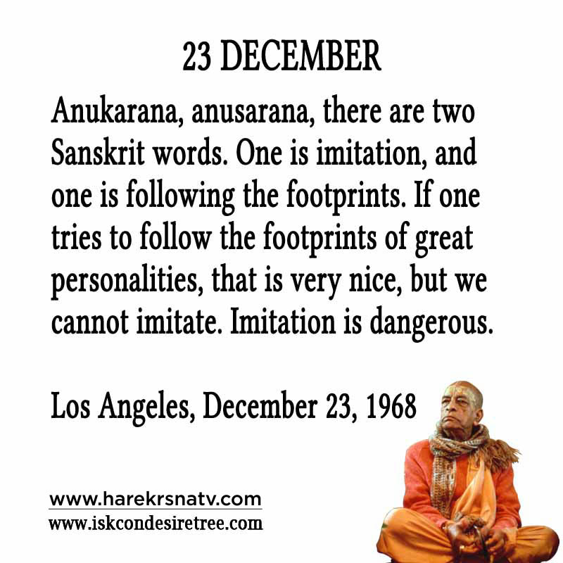Prabhupada Quotes For The Month of December 23
